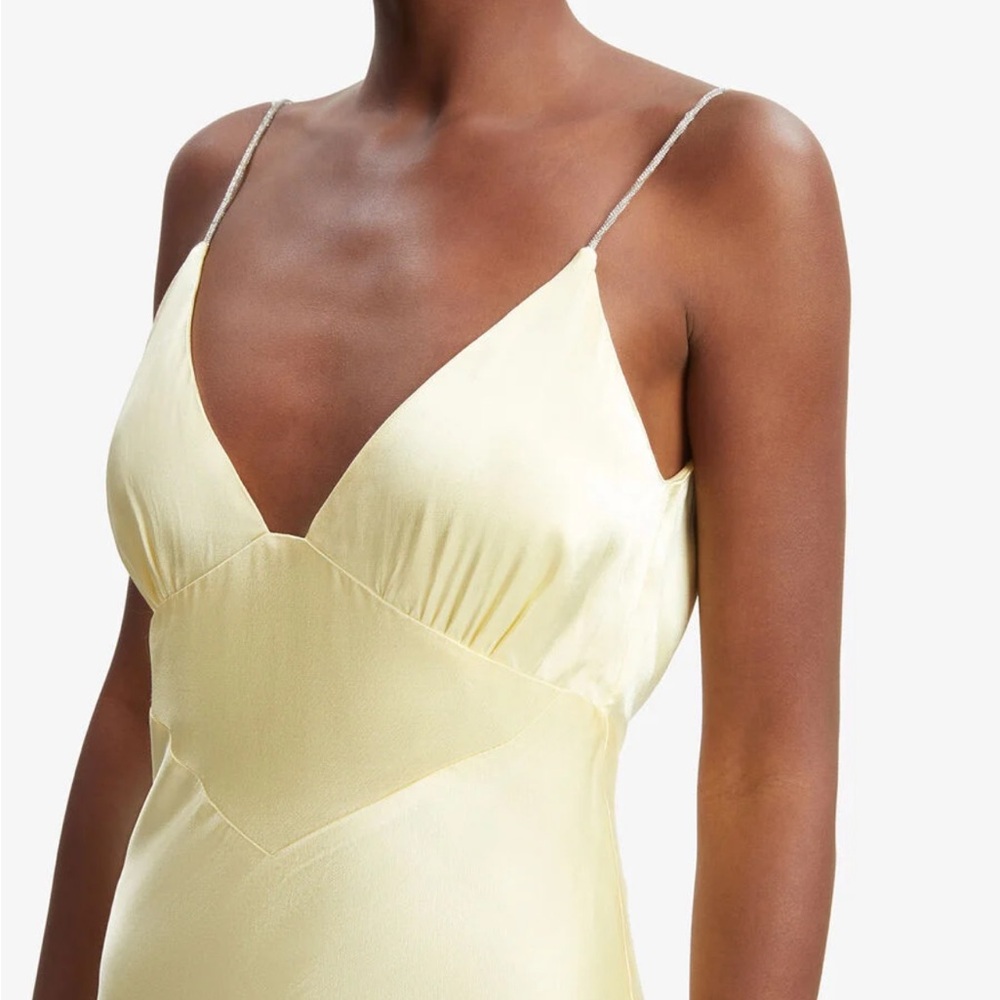 Bardot Capri Diamonte Slip Dress Canary Yellow - Picture 2 of 11